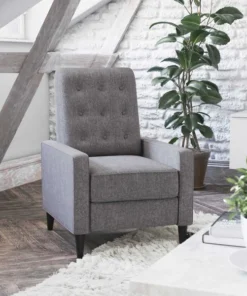 Flash Furniture Modern Gray Fabric Pushback Recliner