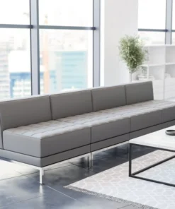 Flash Furniture 4 Piece Gray LeatherSoft Modular Lounge Set