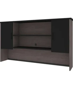 Bestar Norma Hutch, Black & Bark Gray