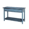 Alaterre Furniture Country Cottage Media/Console Table, Blue Antique Finish