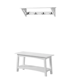 Alaterre Furniture Coventry 36"W Coat Hook with Bench Hall Tree Set
