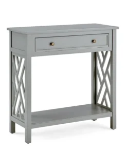 Alaterre Furniture 32 W, 14 L, 32 H, Pine with Composite Wood Top, Gray