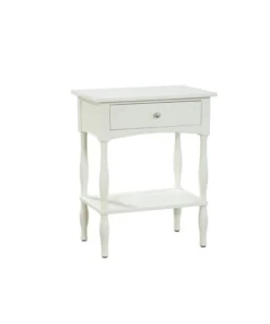 Alaterre Furniture Shaker Cottage End Table, Ivory