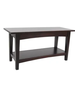 Alaterre Furniture Shaker Cottage Bench with Shelf, Espresso