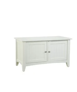 Alaterre Furniture Shaker Cottage Storage Cabinet Bench, Ivory