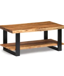 Alaterre Furniture Alpine Natural Live Edge Wood Coffee Table, Height: 18