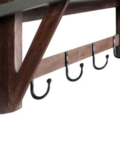 Alaterre Furniture Brookside 40"W Concrete-Top Wood Entryway Coat Hook