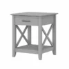 Bush Furniture Key West End Table W/ Storage in Cape Cod Gray