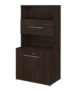 Bush Business Furniture Office 500 36W Tall Storage Cabinet W/ Doors and Shelves, Black Walnut