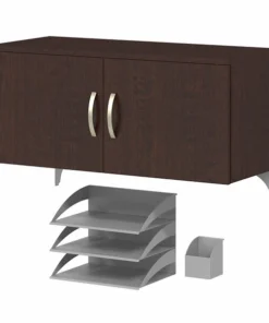 Bush Business Furniture Office in an Hour Storage Cabinet W/ Accessories in Mocha Cherry