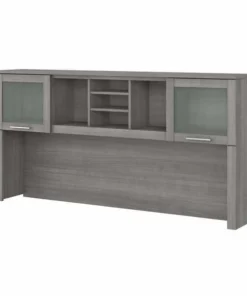 Bush Furniture Somerset 72W Desk Hutch in Platinum Gray