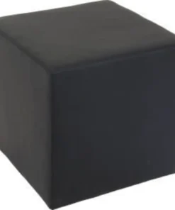 Global Equipment Interion Antimicrobial Cube Reception Ottoman, Black