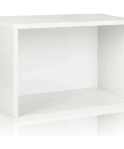 Way Basics Eco Stackable Rectangle Shelf, White