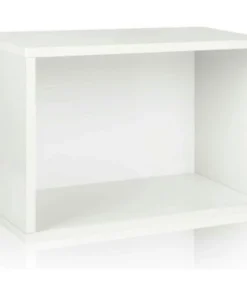 Way Basics Stackable Large Rectangle Shelf, White