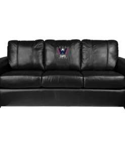 Dreamseat Silver Sofa with Washington Capitals Gaming Primary Logo