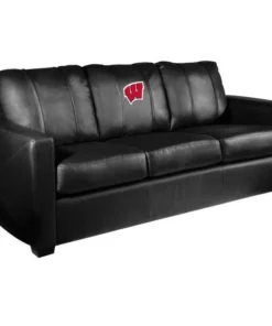 Dreamseat Silver Sofa with Wisconsin Badgers Logo