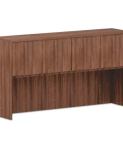 Alera Valencia Series Hutch, 3-Comp, 64.75w x 15d x 35.38h, Modern Walnut