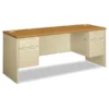 Hon 38000 Series Kneespace Credenza, 72w x 24d x 29-1/2h, Harvest/Putty