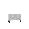 Manhattan Comfort Amsterdam Double Side Table 2.0 with 3 Shelves in White Marble
