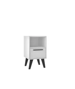 Manhattan Comfort Amsterdam Nightstand 1.0 with 1 Shelf in White