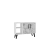 Manhattan Comfort Amsterdam 35.43" Sideboard with 4 Shelves in White Marble