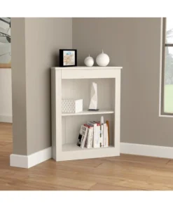 Inval Corner Bookshelf Wall Unit 31.8 in. H 2-shelf in Washed Oak