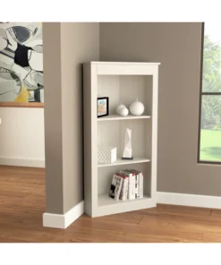 Inval CornerBookshelf Wall Unit 47.24 in. H 3-shelf in Washed Oak