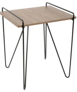 Lumisource Loft End Table in Walnut and Black