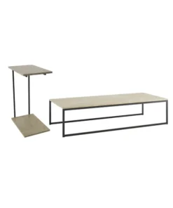 Manhattan Comfort 2-Piece Celine Coffee and Table, Nude Mosaic Wood