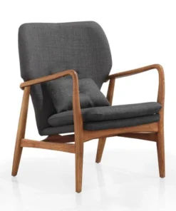 Manhattan Comfort Bradley Accent Chair in Charcoal and Walnut