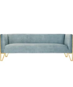 Manhattan Comfort Vector Sofa in Ocean Blue and Gold