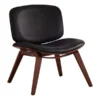 Monarch Specialties Accent Chair, Dark Brown Leather-Look Fabric