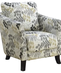 Monarch Specialties Accent Chair, Earth Tone Floral Fabric