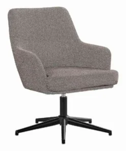 Monarch Specialties ACCENT CHAIR - DARK GREY FABRIC / BLACK SWIVEL BASE