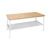 Ofm White Metal and Natural Wood Coffee Table