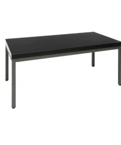 Ofm Modern Coffee Table, Black Frame, Black Top