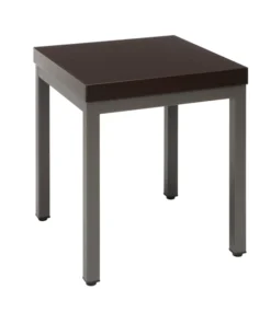 Ofm Modern Side Table, Black Frame, Espresso Top