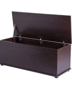 Basicwise Wooden Storage Organizing Toy Box, Brown