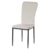Fabulaxe Beige Modern And Contemporary Tufted Velvet Upholstered Accent Dining Chair