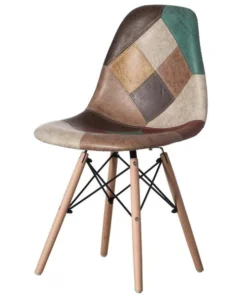 Fabulaxe Chair with Leather and Suede Like Tones with Wooden Legs