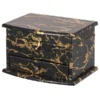 Vintiquewise Black and Gold Marble Decorative Modern Wooden Jewelry Box Holder with Lining, and Drawer
