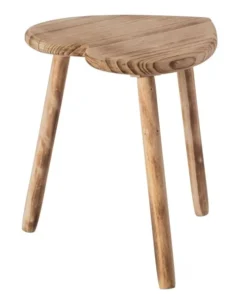 Vintiquewise Decorative Antique Heart Shaped Natural Wooden Accent Stool, Classic Room Decoration