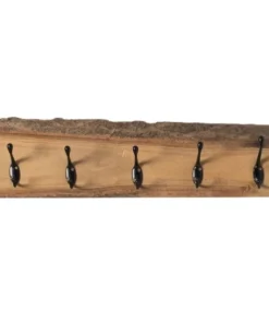Vintiquewise Natural Wood Clothes Hook Rack with Five Hooks for Entryway, Office, Bedroom, and Playroom