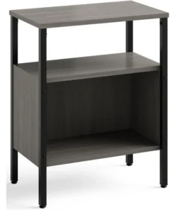 Safco Storage Unit, 23-1/2"x14"x29-1/2", Sterling Ash Lam/BK Base