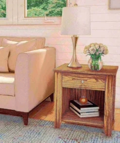 Hastings Home 1-Drawer End Table, Brown