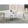 ACME 84500 Telestis Coffee Table; White Marble & Black - 15 x 40 x 40 in.