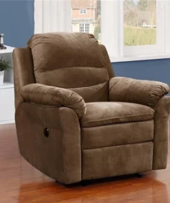 AC Pacific FELIX-7023-2-PRC Felix Collection Fabric Electric Recliner Power Chair - Brown