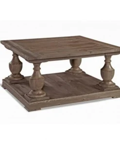 Bassett Miror Co Inc Bassett Mirror T2618-131EC Belgian Luxe Hitchcock Square Cocktail Table - Smoked Barnwood; 34 x 19 x 34 in.