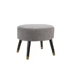 Convenience Concepts 161655FGY Designs4Comfort Fabric Mid Century Ottoman Stool - Light Charcoal Gray Linen