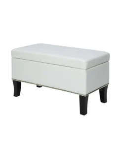 Convenience Concepts 161322W Winslow Storage Ottoman; Ivory